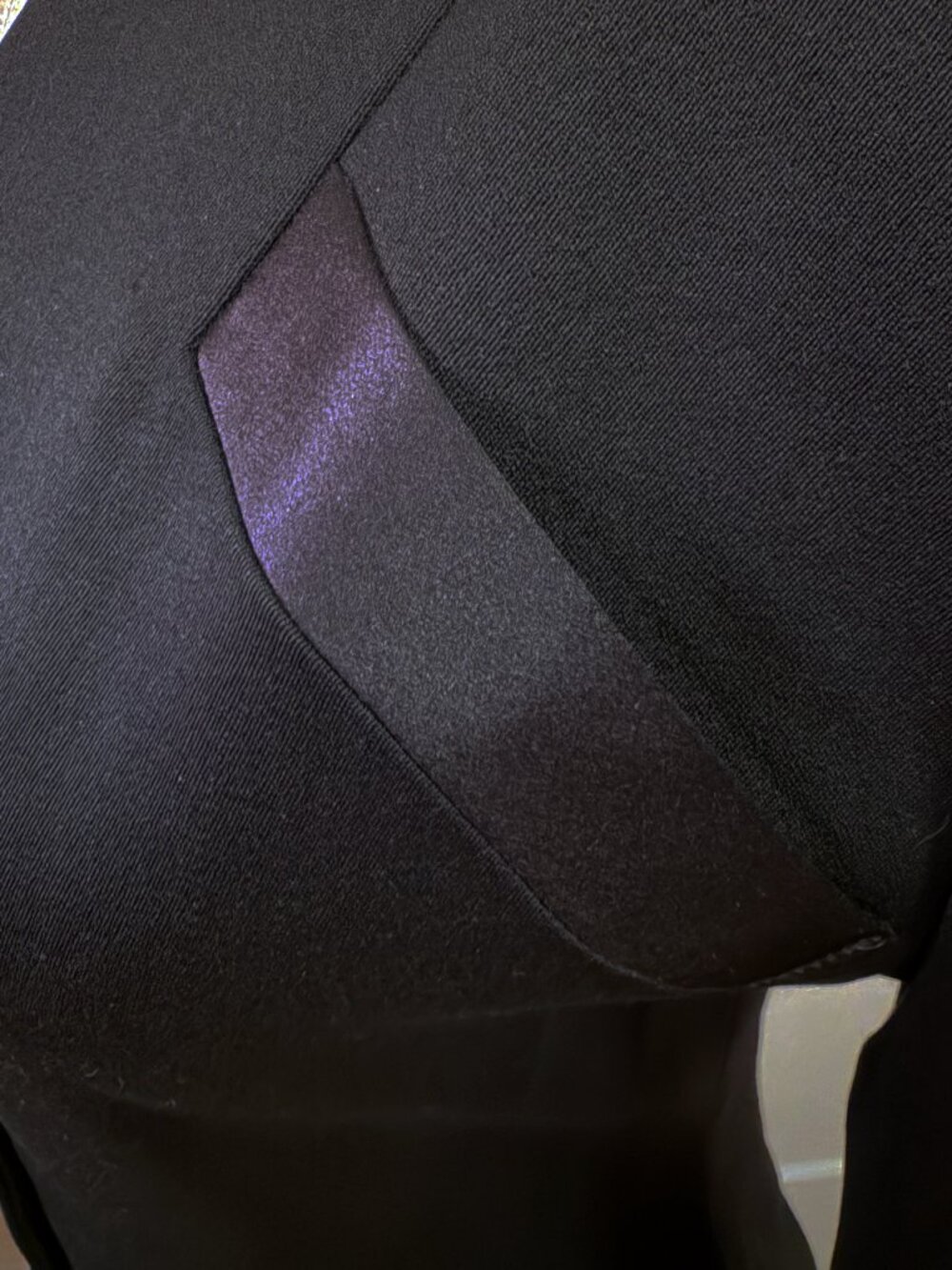 Elie Tahari Black Wool Silk Tuxedo Blazer V-Neck Collarless US 6 Made in USA - Picture 4 of 11